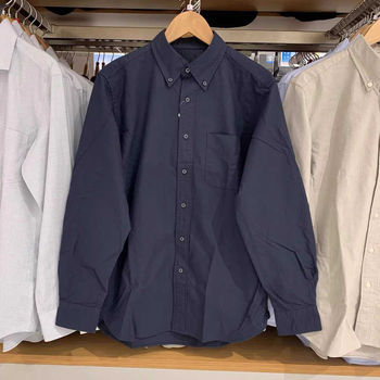 Мъжка риза с лен 96%+, стояща яка, дълги ръкави, свободен силует