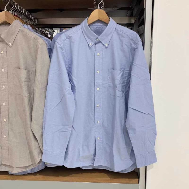 Мъжка риза с лен 96%+, стояща яка, дълги ръкави, свободен силует