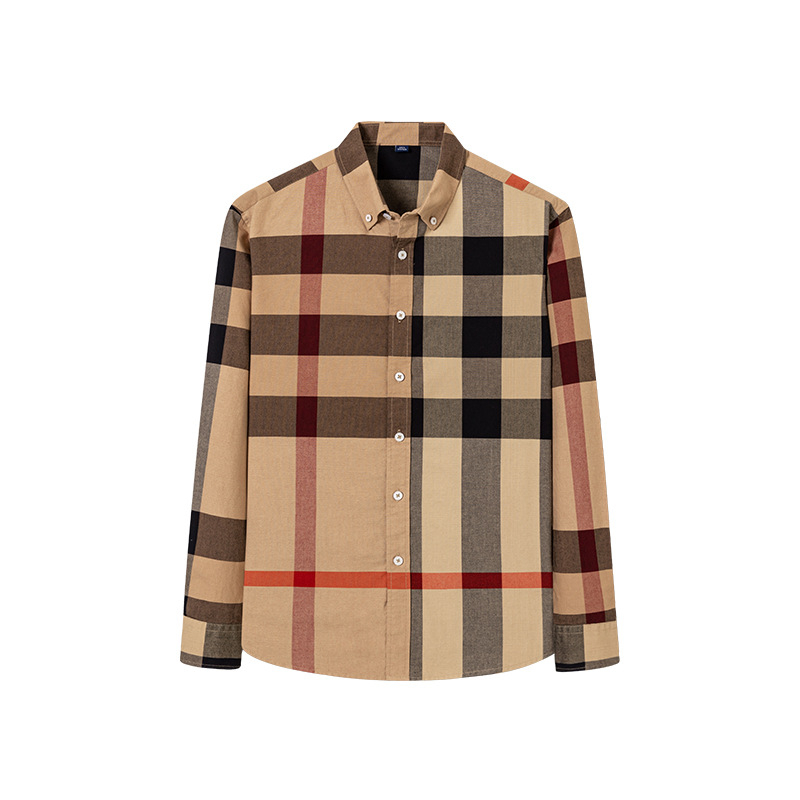 Meeste pikkade varrukatega särk Oxford puuvillast, ruuduline muster, ruudukujuline krae, ei triikida