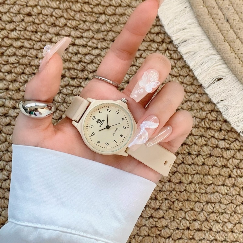 Dijie ceas de mână cu cuarț, carcasă din aliaj, curea din silicon, cadran rotund, mecanism original (origine Guangdong)