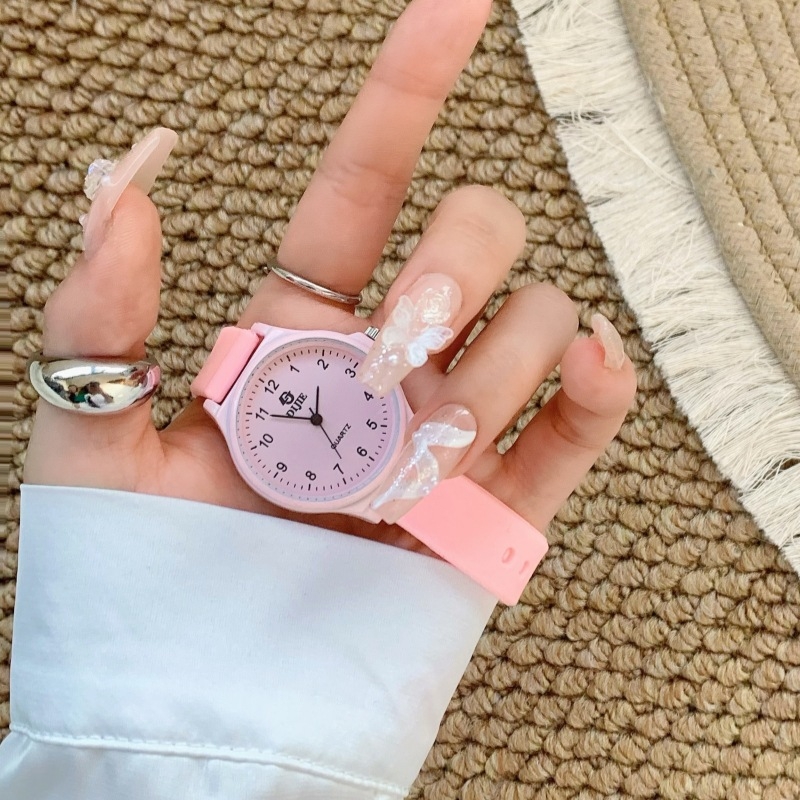 Dijie ceas de mână cu cuarț, carcasă din aliaj, curea din silicon, cadran rotund, mecanism original (origine Guangdong)