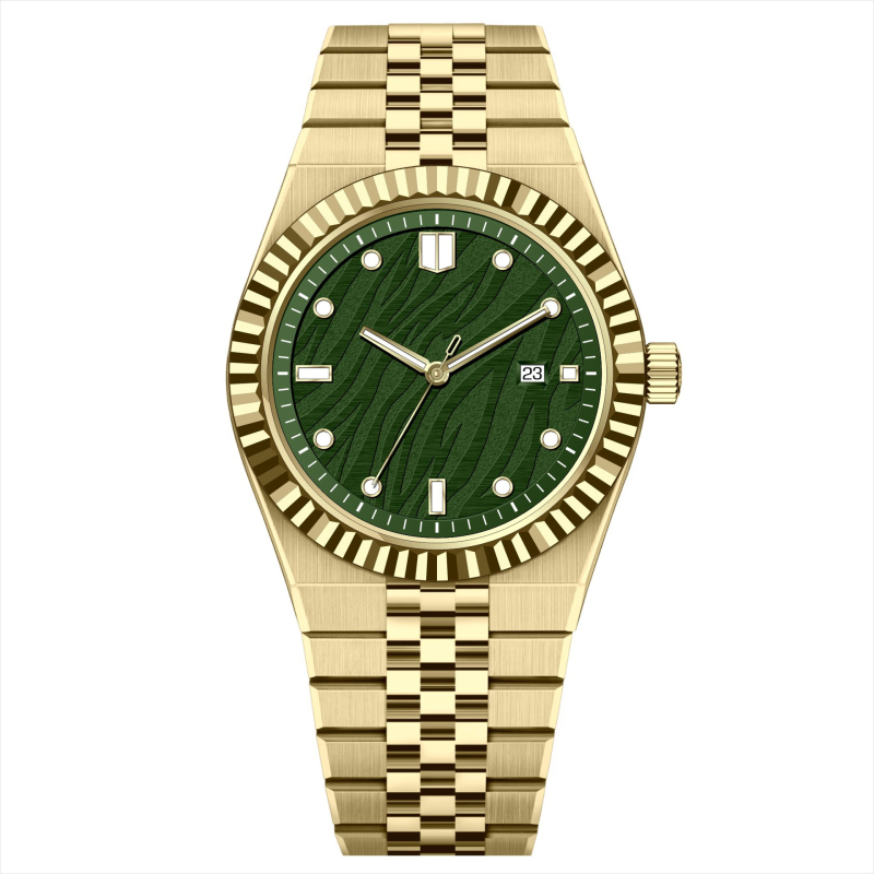 Ceas quartz pentru bărbați cu brățară din oțel inoxidabil (cronograf, calendar, luminos, indicator de 24 ore; mișcare quartz, rezistență la apă 30 m)