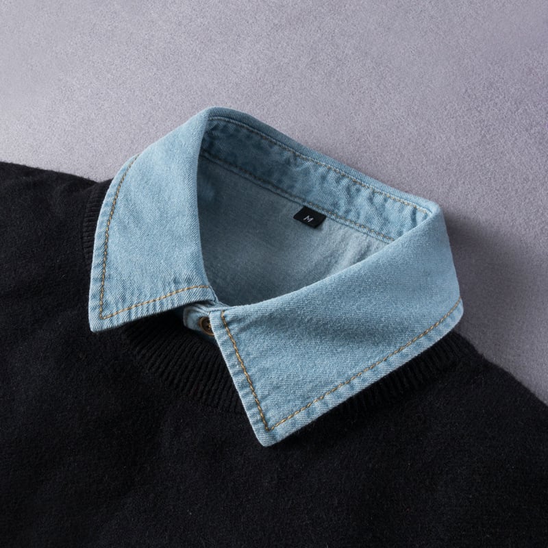 Декоративна яка за дънкова риза, памук • За възрастни • Пролет 2023