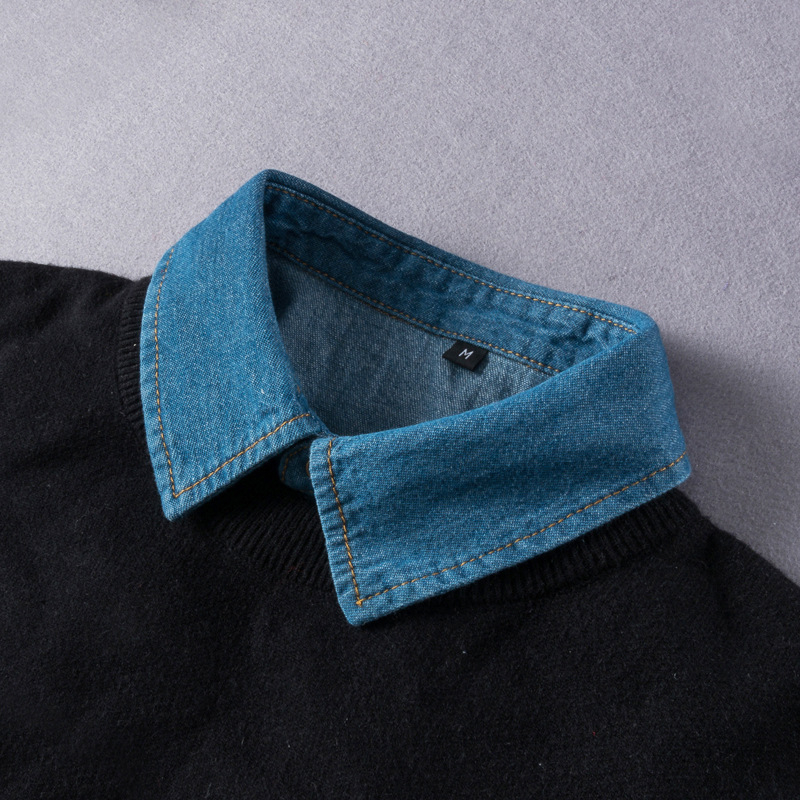 Декоративна яка за дънкова риза, памук • За възрастни • Пролет 2023