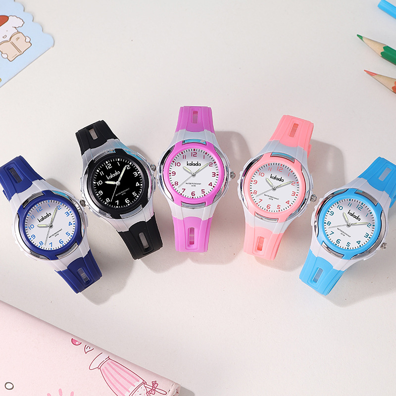 Ceas pentru copii cu mișcare cuarț SL68, rezistență la apă 30M, curea din silicon, carcasă din plastic