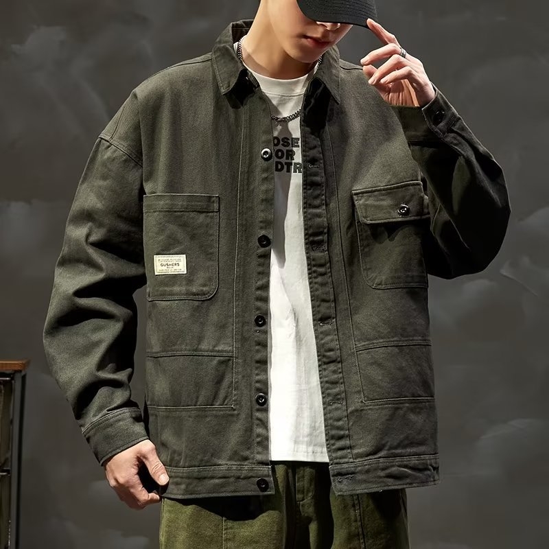 Cămașă, stil office/cardigan, croială lejeră, guler rever, mâneci lungi, țesătură poliester