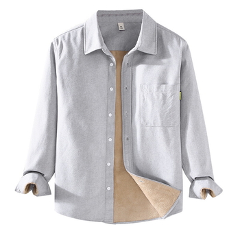 100% puuvillane särk, fleece vooder, jaapani stiilis kardigani inspireritud disain, vaba lõige, lappekrae