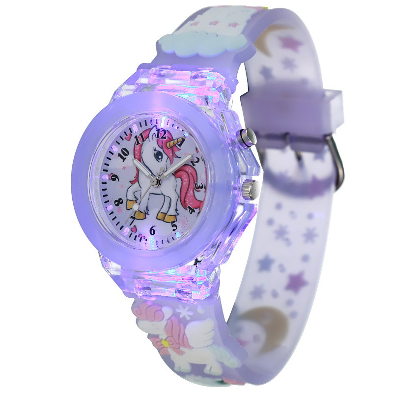 Gyerekeknek szánt szilikon karikatúra karóra, Seagull kvarc mozgatású, lumineszcens, analóg kijelző számokkal
