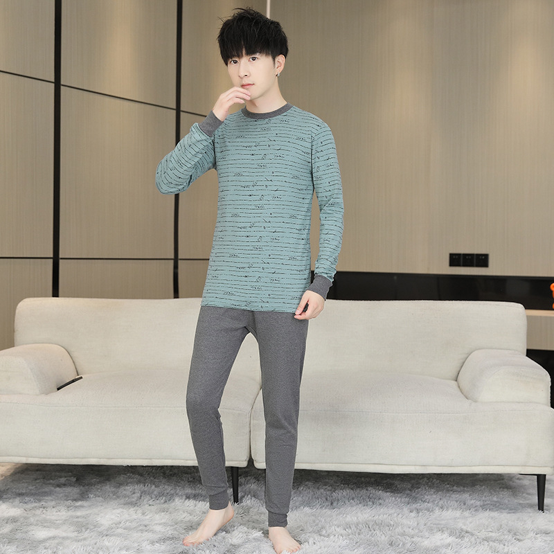 Σετ από βαμβακερό θερμικό τοπ και παντελόνια για εφήβους, διαπνέον, ελαστικό και ζεστό, μεσαίου βάρους 161–180 g/m², ένα στρώμα