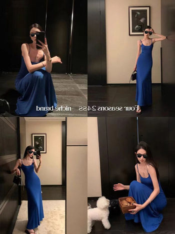 Rochie tricotată cu bretele, din bumbac, fără mâneci, decolteu pătrat, talie înaltă