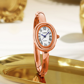 Ceas de femei cu brățară ovală, mișcare cuarț, carcasă din aliaj, curea din aliaj, rezistent la apă