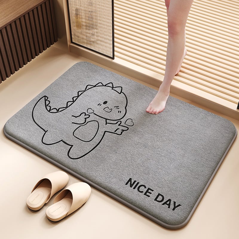 Kupaonska prostirka od memorijske pjene s graviranim dizajnom, kvadratnog oblika, prilagodljiva, strojno pranje