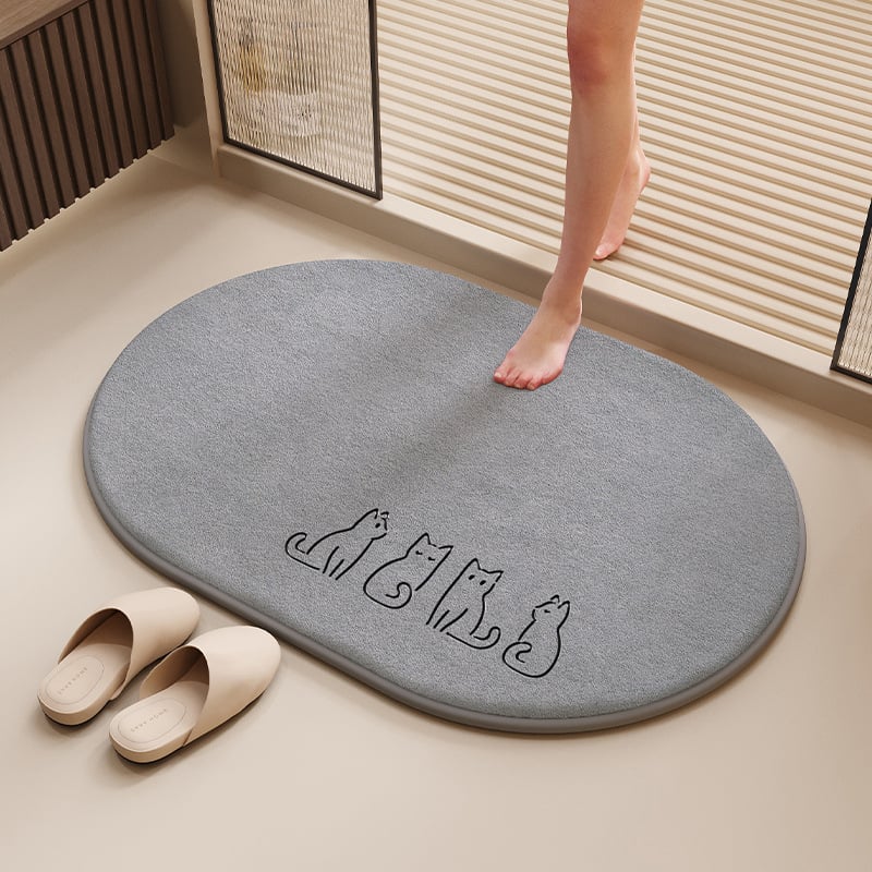 Kupaonska prostirka od memorijske pjene s graviranim dizajnom, kvadratnog oblika, prilagodljiva, strojno pranje