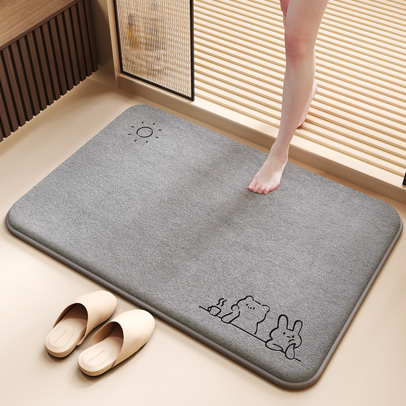 Kupaonska prostirka od memorijske pjene s graviranim dizajnom, kvadratnog oblika, prilagodljiva, strojno pranje