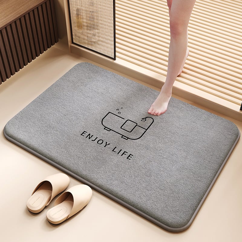 Kupaonska prostirka od memorijske pjene s graviranim dizajnom, kvadratnog oblika, prilagodljiva, strojno pranje