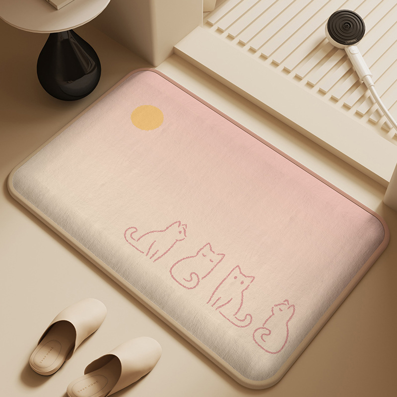 Kupaonska prostirka od memorijske pjene s graviranim dizajnom, kvadratnog oblika, prilagodljiva, strojno pranje