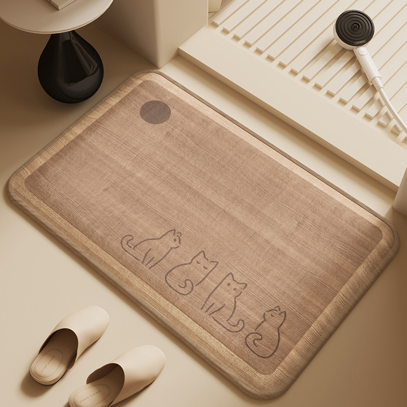 Kupaonska prostirka od memorijske pjene s graviranim dizajnom, kvadratnog oblika, prilagodljiva, strojno pranje