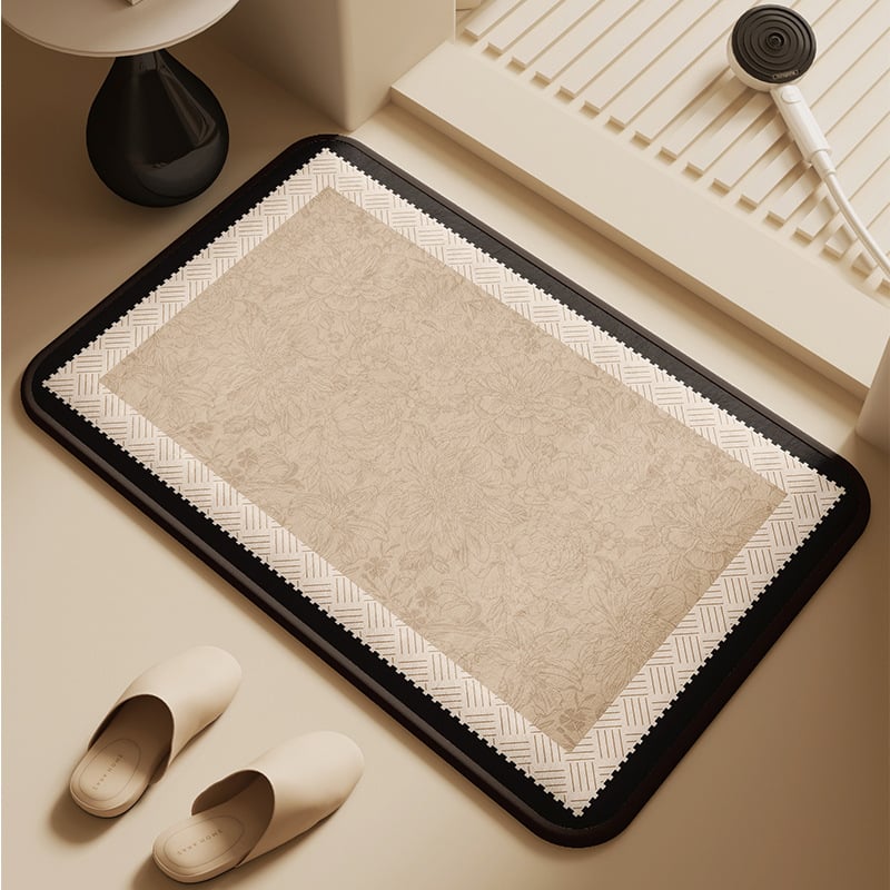 Kupaonska prostirka od memorijske pjene s graviranim dizajnom, kvadratnog oblika, prilagodljiva, strojno pranje