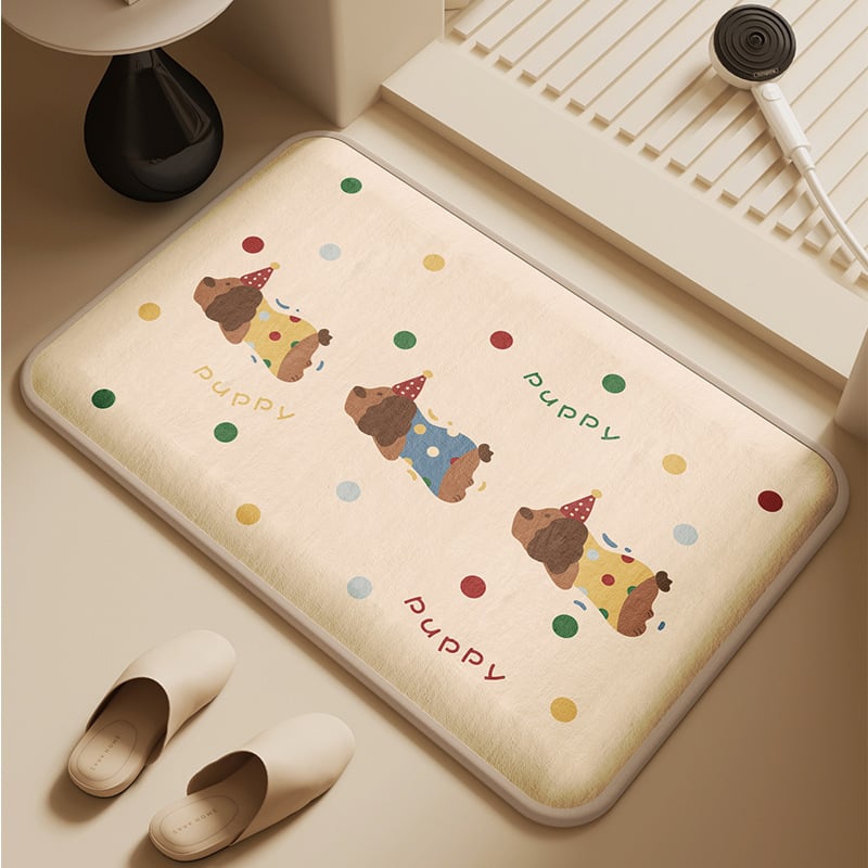 Kupaonska prostirka od memorijske pjene s graviranim dizajnom, kvadratnog oblika, prilagodljiva, strojno pranje