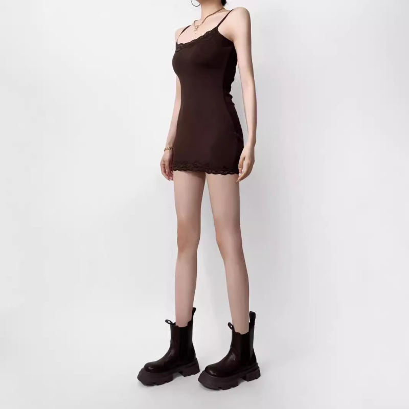 Rochie damă - cu bretele, stil sexy, talie înaltă, fără mâneci, fustă scurtă, culoare solidă, țesătură rayon, închidere prin cap