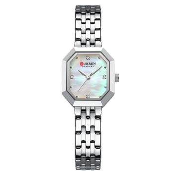 Curren 9108 Ceas dama cu carcasă octagonală și curea din aliaj, cuarț, rezistență la apă 30 m, mecanism Miyota japonez