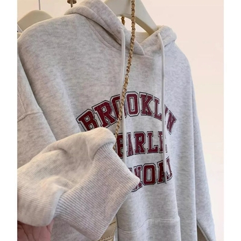 Hanorac-pulover cu glugă pentru femei, bumbac 70–80%, imprimeu anime, mâneci lungi, lungime standard