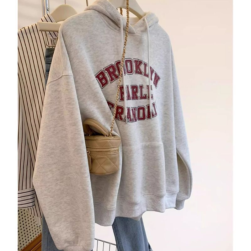 Hanorac-pulover cu glugă pentru femei, bumbac 70–80%, imprimeu anime, mâneci lungi, lungime standard