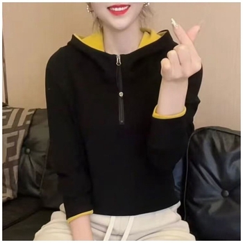 Hanorac damă reversibil din fleece cu glugă, model bloc, poliester, grosime mare, iarnă 2024