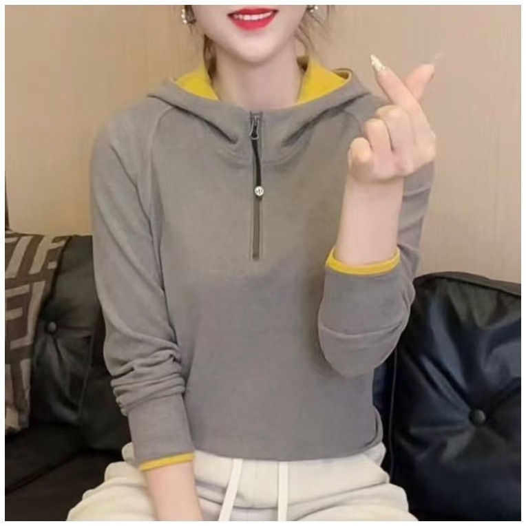 Hanorac damă reversibil din fleece cu glugă, model bloc, poliester, grosime mare, iarnă 2024