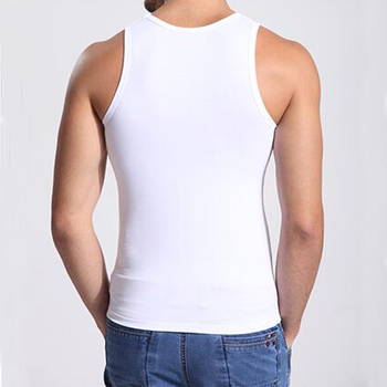 Vyrų modalinės medžiagos sportinė liemenė su bambuko pluoštais, laisvas kirpimas, paprastas raštas, vasaros drabužiui