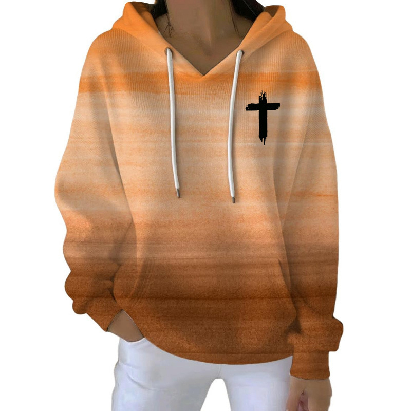 Ženski hoodie s kapuljom, 3D digitalni ispis, debeli pleteni šnir za kapulju