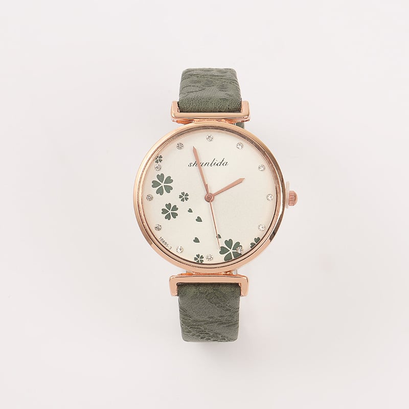 Ceas de damă cu stil retro, curea PU — mișcare cuarț, carcasă din aliaj, afișaj analog, model 10895-3