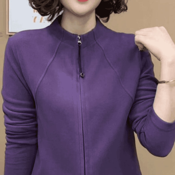 Chenille кардиган с цип, пухкава яка, еластан и тънък силует