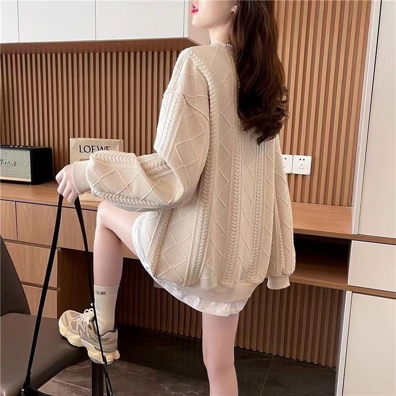 Chenille dukserica s kapuljom, slobodan kroj, srednja duljina, dugi rukavi, 50–70% spandex