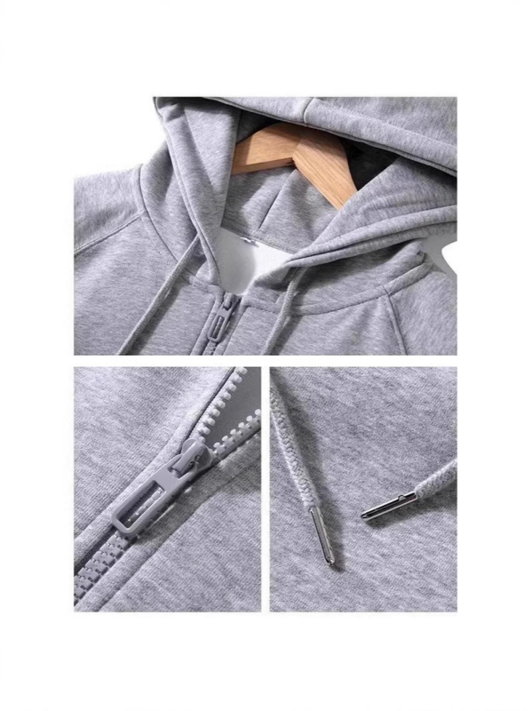 Női kapucnis fleece kardigán cipzárral, laza szabású, középhosszú, hosszú ujjú, pamut anyag