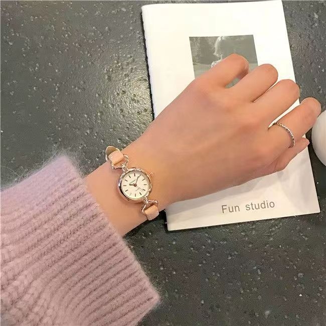 Ceas de damă cu cadran mic și curea subțire — Mișcare quartz GL, Afișaj analog, Curea din piele sintetică, Închidere cu cataramă cu pin, Carcasă din aliaj