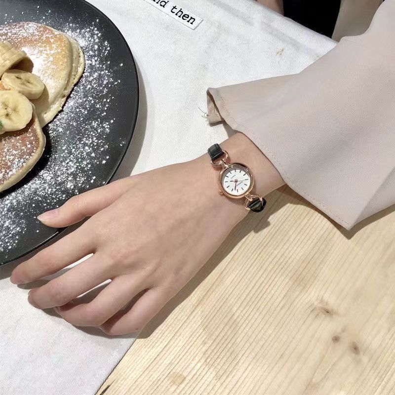 Ceas de damă cu cadran mic și curea subțire — Mișcare quartz GL, Afișaj analog, Curea din piele sintetică, Închidere cu cataramă cu pin, Carcasă din aliaj