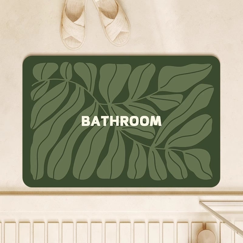 Xisheng Prostirka za prag kupaonice – motiv banana lišća, diatomitna ilovača, otisak/štanciranje, posebnog oblika, periva