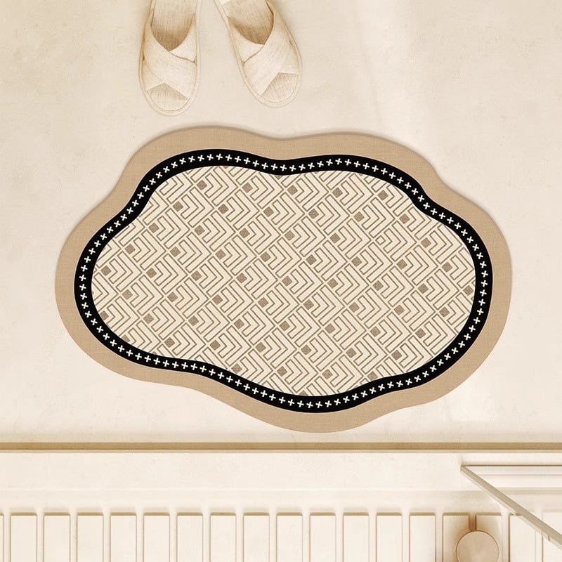 Xisheng Prostirka za prag kupaonice – motiv banana lišća, diatomitna ilovača, otisak/štanciranje, posebnog oblika, periva