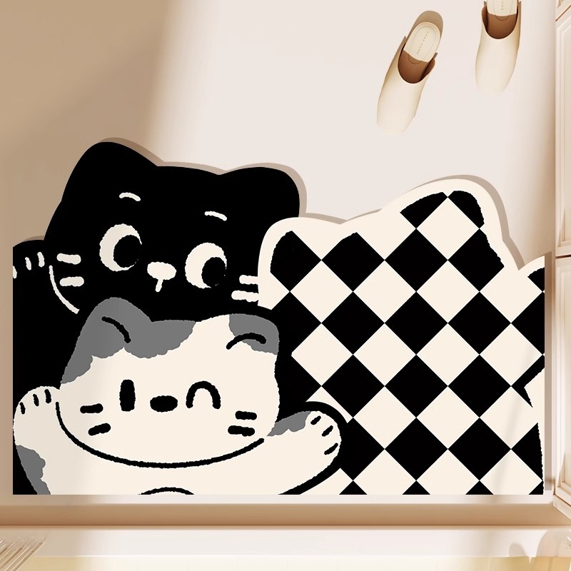 Xisheng Prostirka za prag kupaonice – motiv banana lišća, diatomitna ilovača, otisak/štanciranje, posebnog oblika, periva