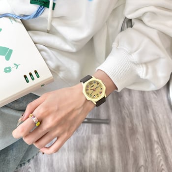 Ceas analog cuarț pentru studente, curea din silicon, rezistență la apă 30m, carcasă din aliaj