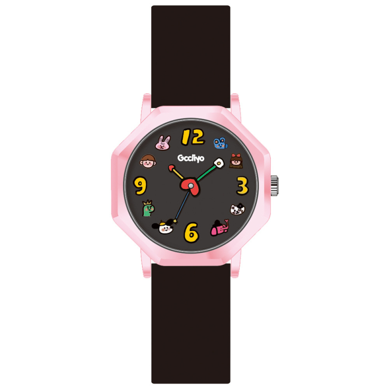 Ceas analog cuarț pentru studente, curea din silicon, rezistență la apă 30m, carcasă din aliaj