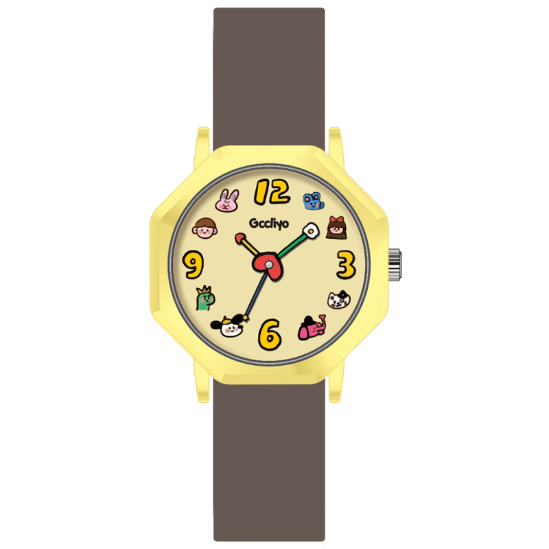 Ceas analog cuarț pentru studente, curea din silicon, rezistență la apă 30m, carcasă din aliaj