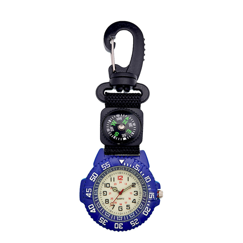 Ceas sport outdoor cu carabină, busolă și display luminos; mișcare cuarț; curea textilă