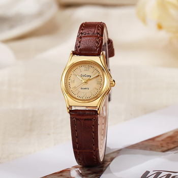 Ceas de damă retro, afișaj analog, cuarț, model 68, carcasă metalică, curea PU