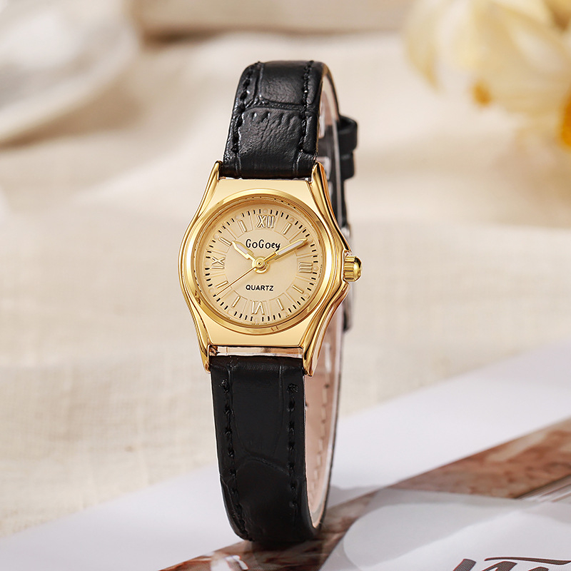 Ceas de damă retro, afișaj analog, cuarț, model 68, carcasă metalică, curea PU