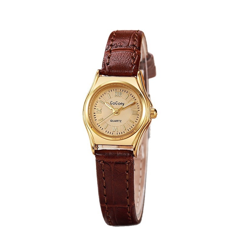 Ceas de damă retro, afișaj analog, cuarț, model 68, carcasă metalică, curea PU