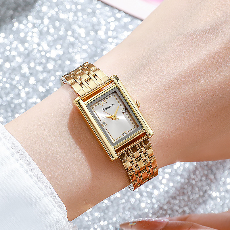 Ceas de damă cu cadran pătrat, cuarț, carcasă din aliaj, curea din aliaj, model 68