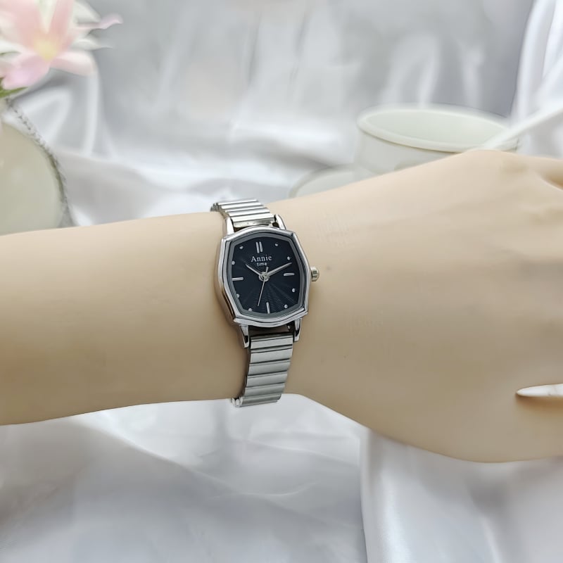 Ceas de damă cu design din bambus și cadran în formă de romb, stil retro elegant, cuarț AN123, afișaj analog, carcasă din aliaj de zinc