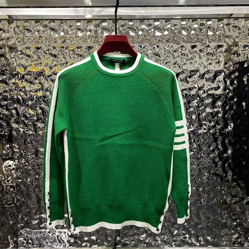 Muški pleteni džemper u korejskom stilu, slim fit kroj, kružni izrez, dugi rukav, poliester, zimska svakodnevna odjeća